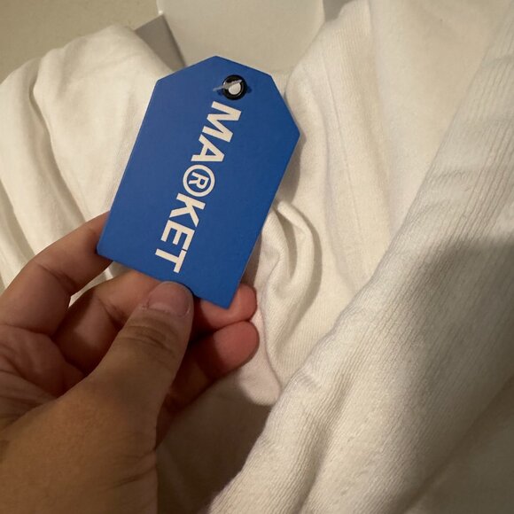 Market Studios White Purple Hoodie Sweatshirt, NWT, Size Large Men - Picture 5 of 7